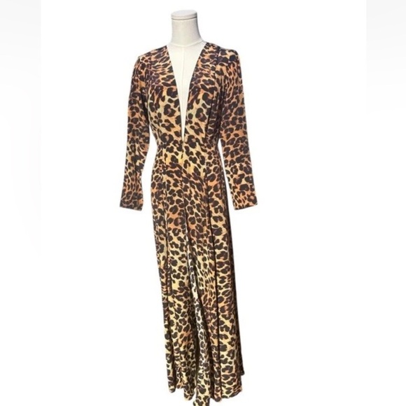 WE ARE LEONE LEOPARD PRINT SILK ROBE XS/S - Picture 3 of 12